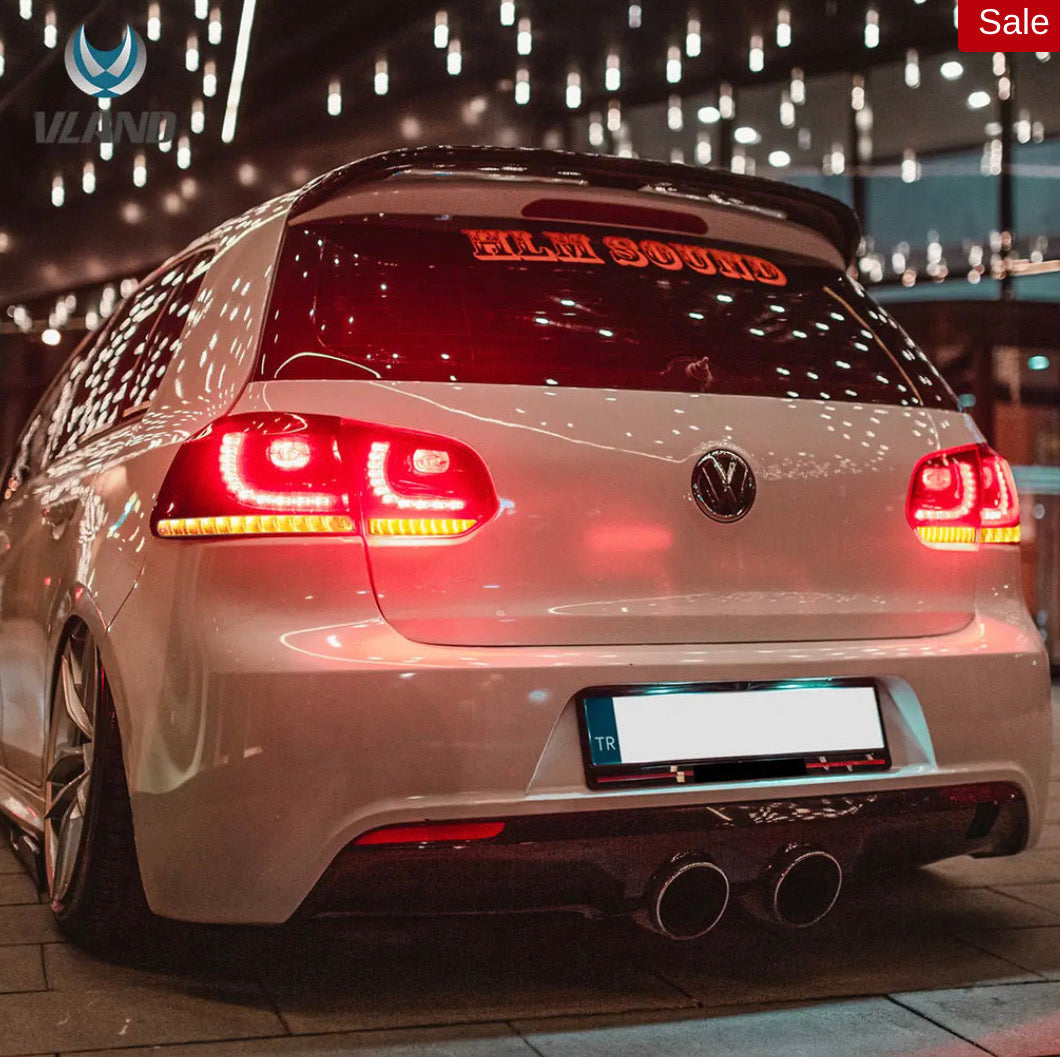 VW Golf Mk6 Vland LED Aftermarket Tail Lights With Amber Sequential Turn Signal