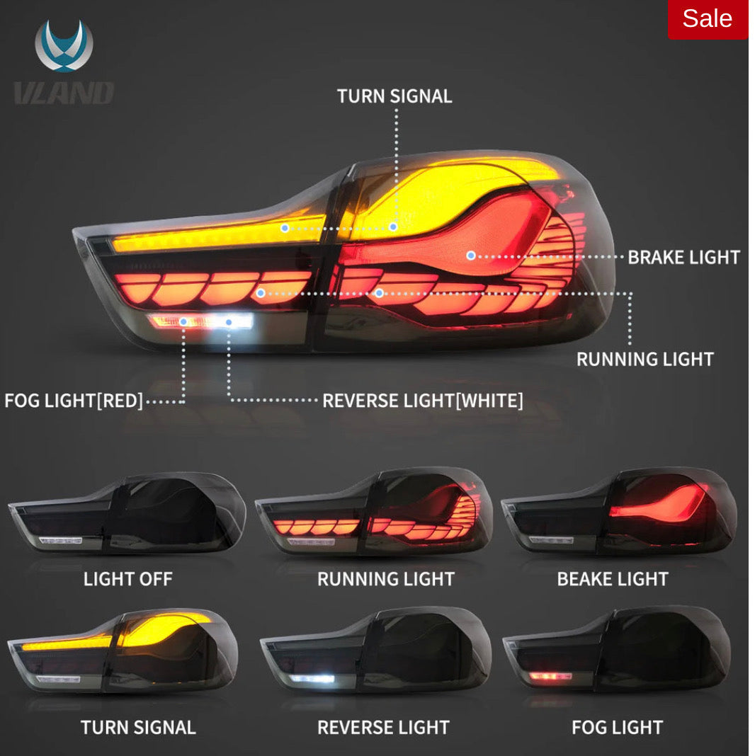 BMW 4 Series F32 F33 F36 / M4 F82 F83 (2014-2020)Vland LED Tail Lights With GTS Style