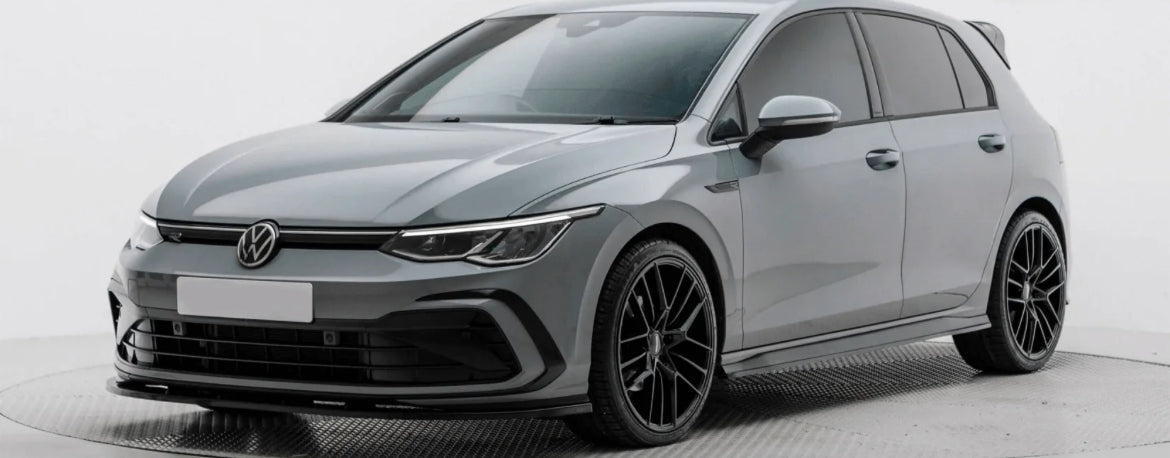 VOLKSWAGEN GOLF MK8 GTI/GTD/R/R LINE 2020+ - GLOSS BLACK 3-PIECE FRONT SPLITTER V1