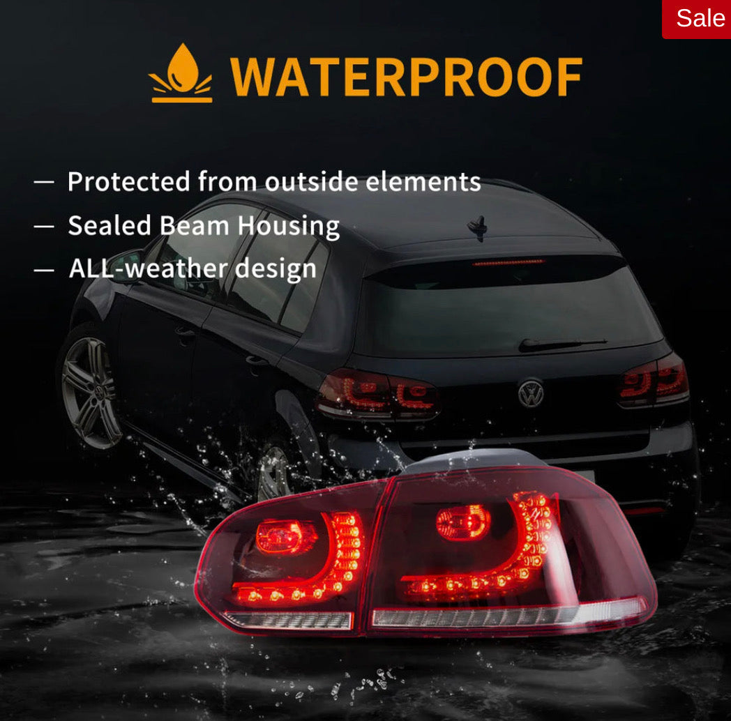 VW Golf Mk6 Vland LED Aftermarket Tail Lights With Amber Sequential Turn Signal