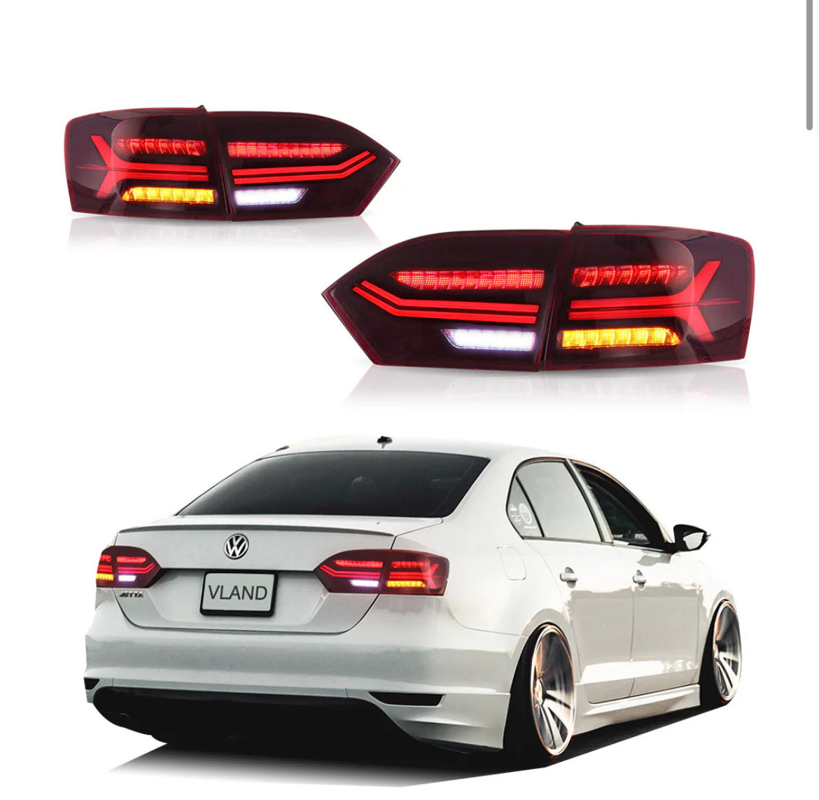 VW Jetta MK6 Vland LED Aftermarket Tail Lights With Sequential Turn Signal