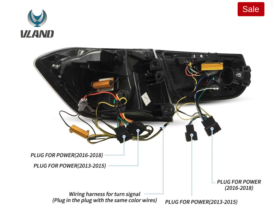 BMW F30 F80 (2012-2019) M3 3-Series Vland LED Tail Lights With Sequential Turn Signal