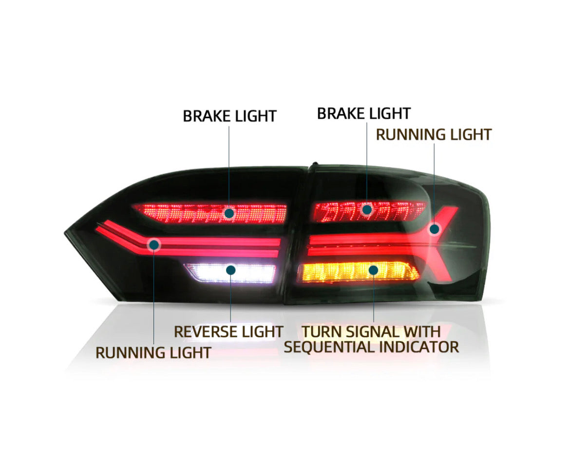 VW Jetta MK6 Vland LED Aftermarket Tail Lights With Sequential Turn Signal