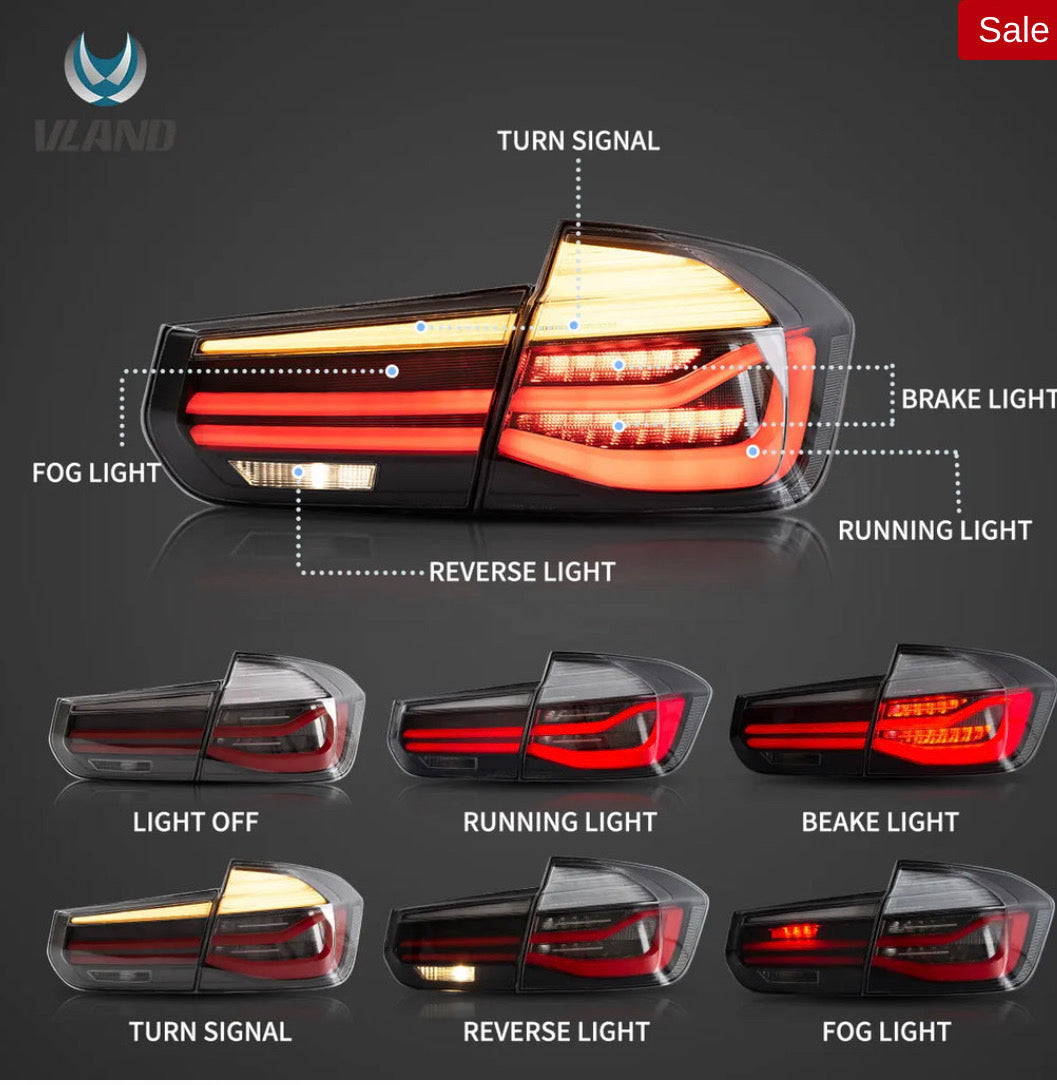 BMW F30 F80 (2012-2019) M3 3-Series Vland LED Tail Lights With Sequential Turn Signal