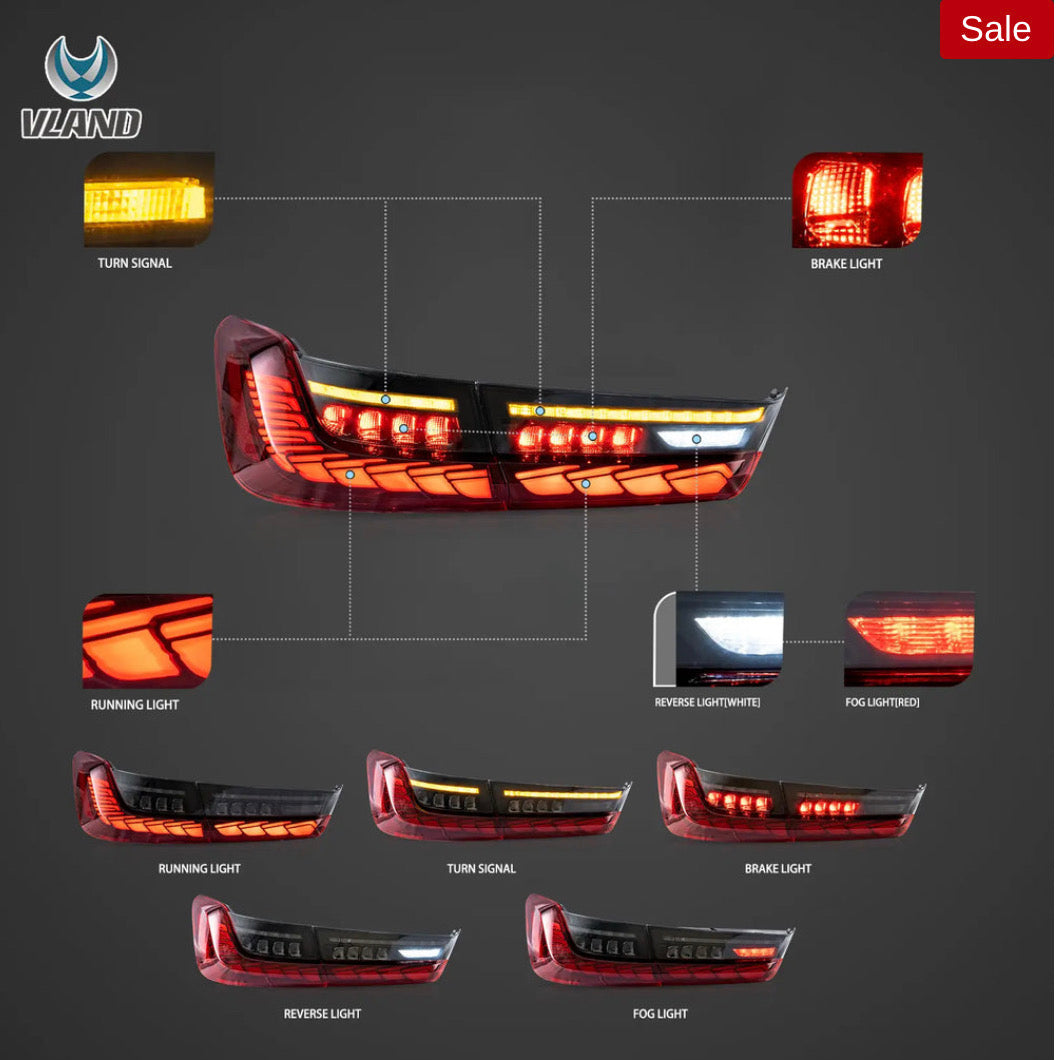 BMW 3 Series G20/G28/G80 (2018-2024)Vland OLED Tail Lights With Sequential Turn Signal