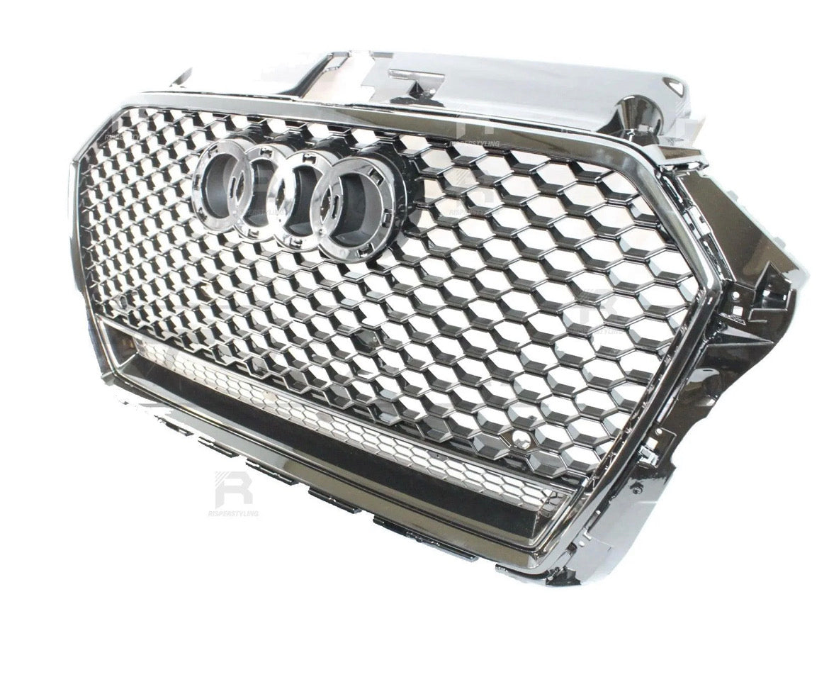 AUDI A3/S3 8V 2012-2017 RS3 STYLE GLOSS BLACK HONEYCOMB GRILL