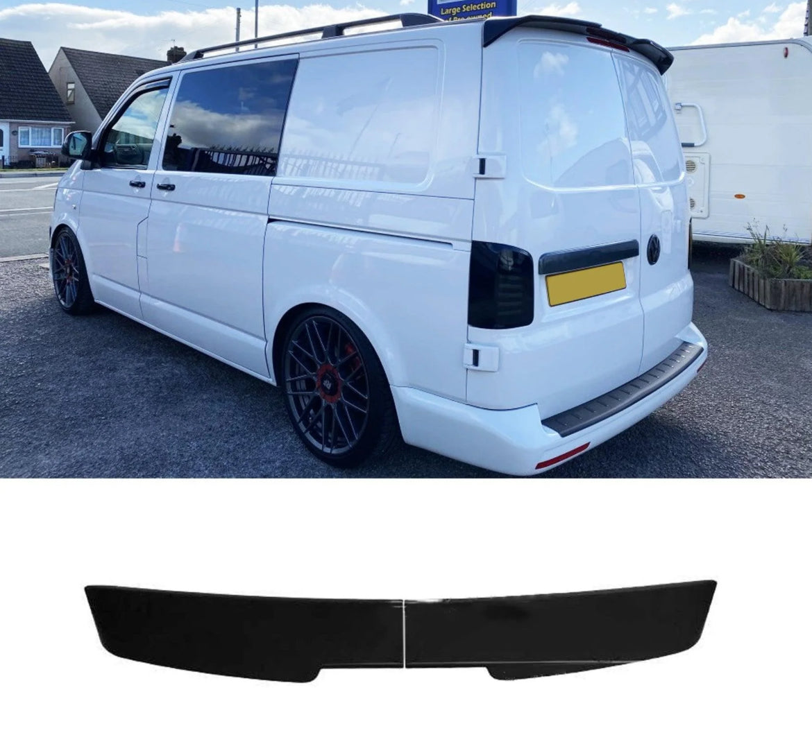 VOLKSWAGEN TRANSPORTER T5/T6/T6.1 2003 - 2024 BARN DOOR - GLOSS BLACK REAR SPOILER