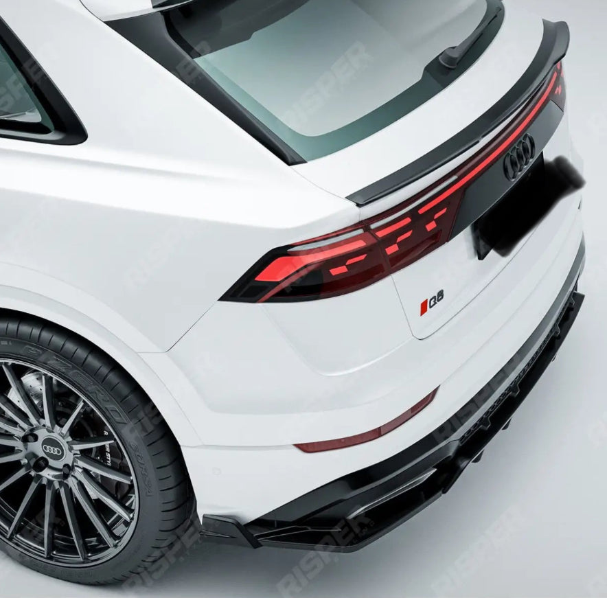 AUDI Q8 S LINE 2023+ GLOSS BLACK REAR DIFFUSER & SIDE SPLITTERS