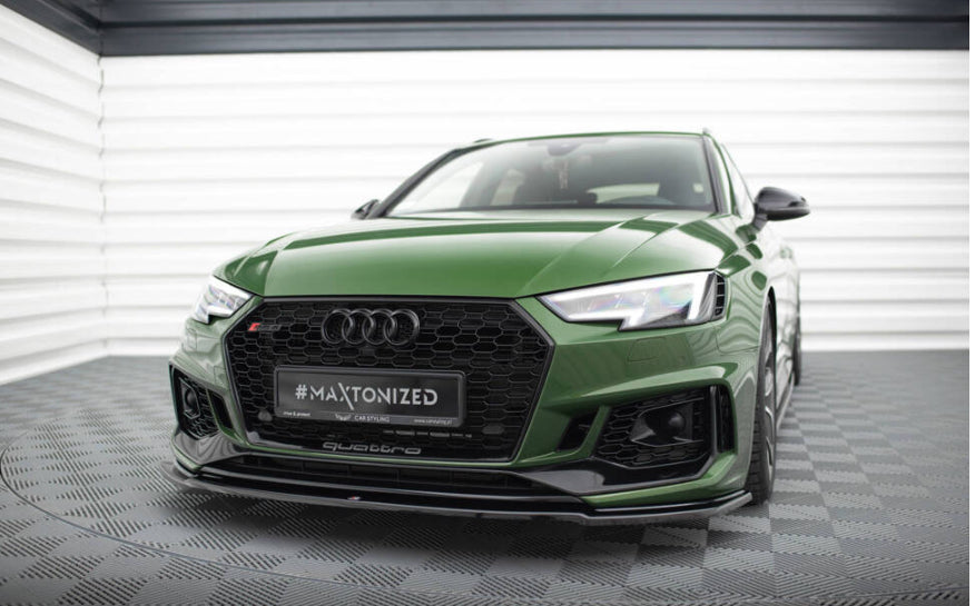 Maxton Design Audi A4 B9 RS4 Front Lip v2 – Gloss