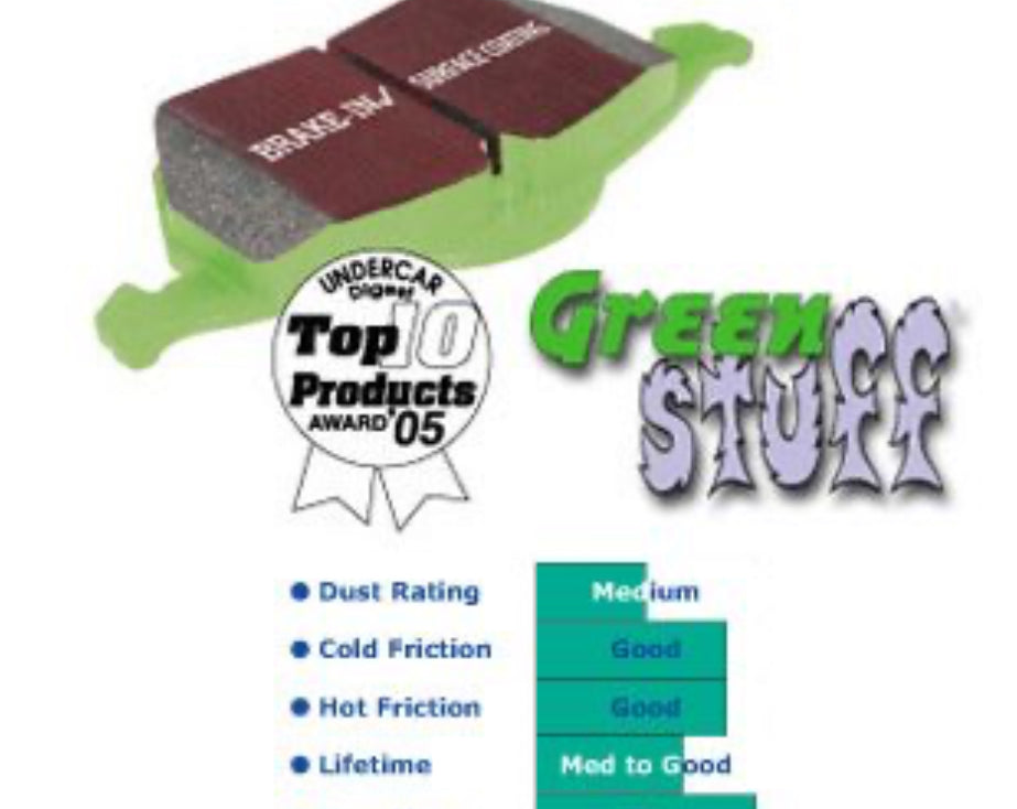 EBC Greenstuff Brake Pads Rear (Civic/CRX 87-93/Del Sol/Civic 91-96/Civic 95-01 2/3/4dr )