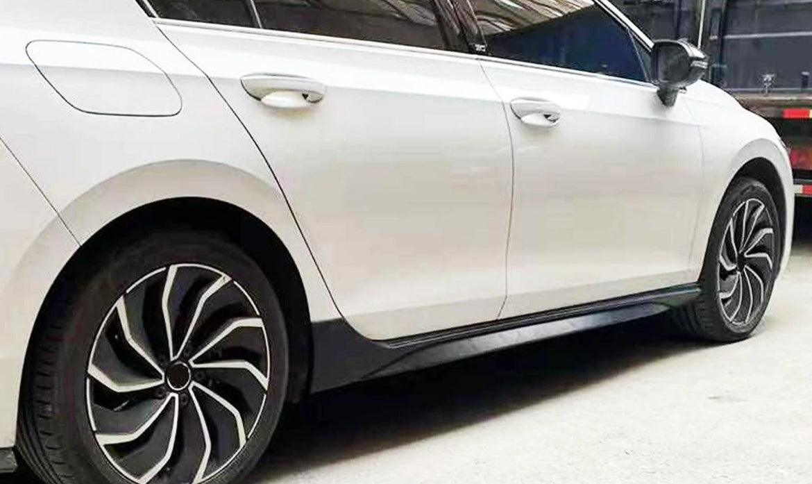 VW GOLF MK8 STANDARD 'R' STYLE SIDE SKIRTS IN GLOSS BLACK
