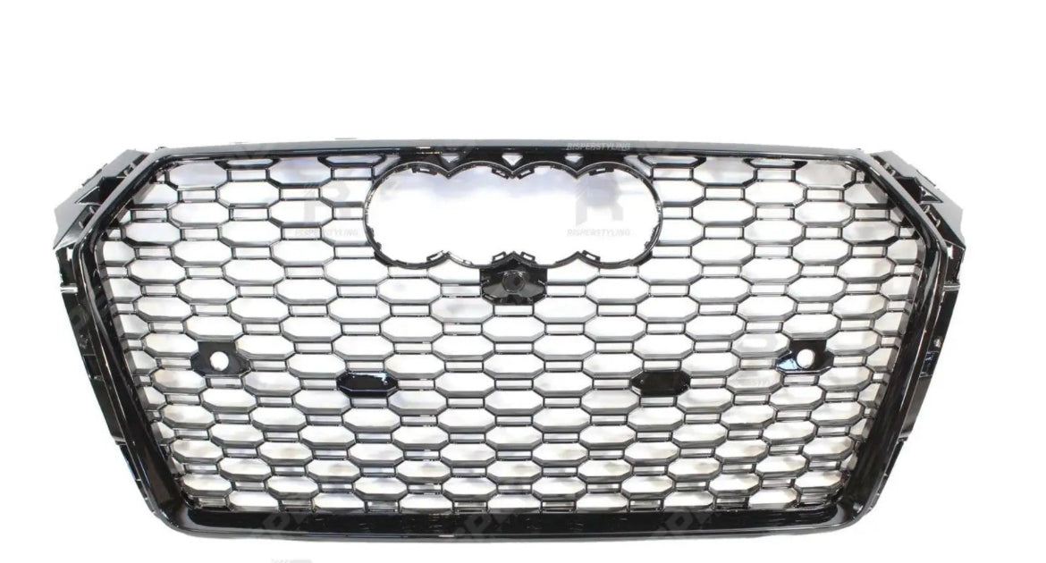 AUDI A4 / S4 B9 2016-2019 GLOSS BLACK RS4 STYLE HONEYCOMB GRILL