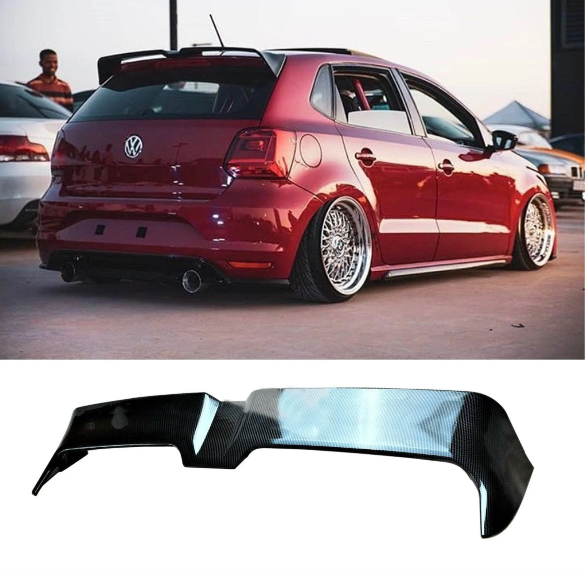 VOLKSWAGEN POLO MK5 6C/6R 2009-2017 - OETTINGER STYLE REAR SPOILER IN CARBON LOOK
