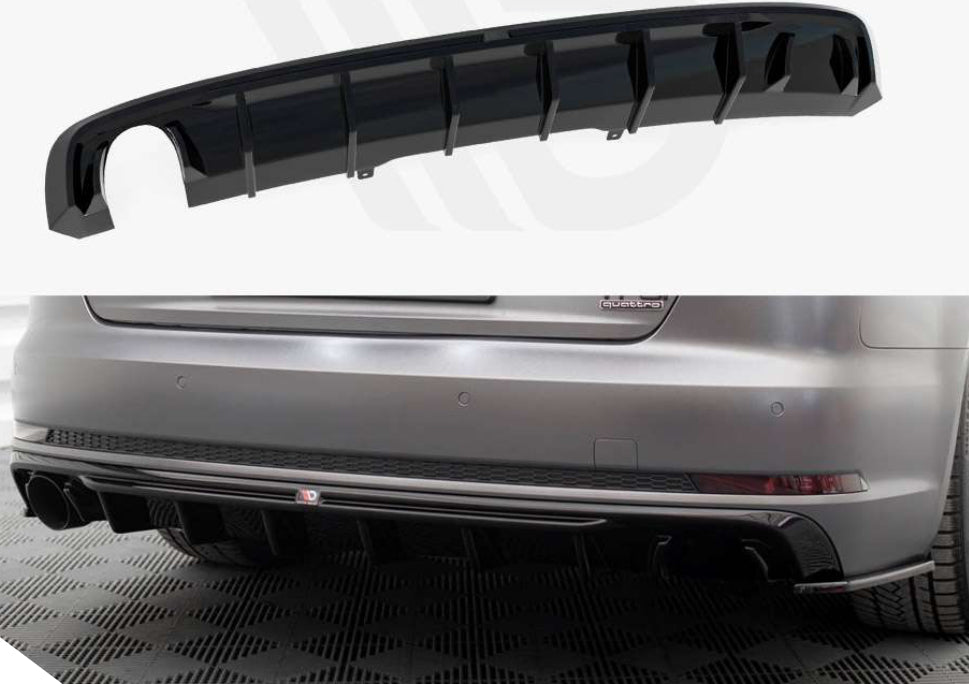 Rear Valance Audi A4 S-Line B9 (Version with single exhaust tips on one side)