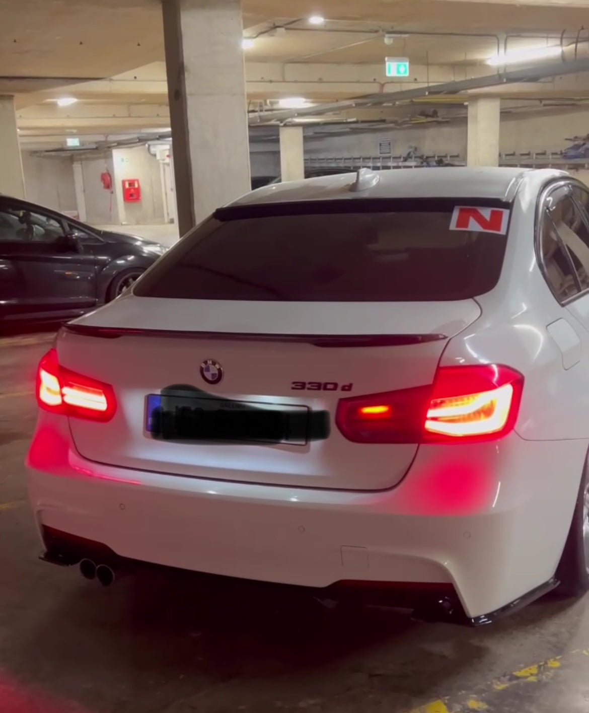 BMW 3 SERIES F30 M SPORT 2012-2018 GLOSS BLACK REAR BUMPER SIDE SPLITTERS