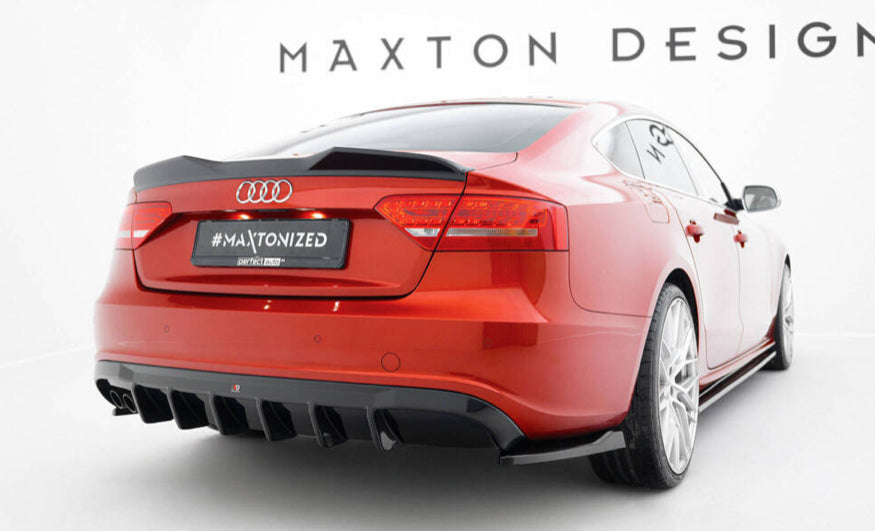 Maxton Design Audi A5 07–11 S-Line Sportback Diffuser – Gloss Single Left & Right Exit