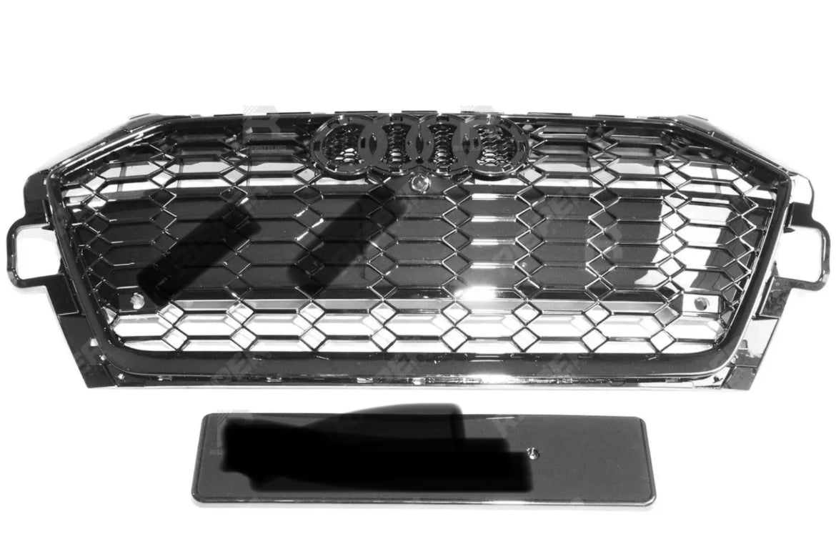 AUDI A4 / S4 B9 2020+ GLOSS BLACK RS4 STYLE HONEYCOMB GRILL