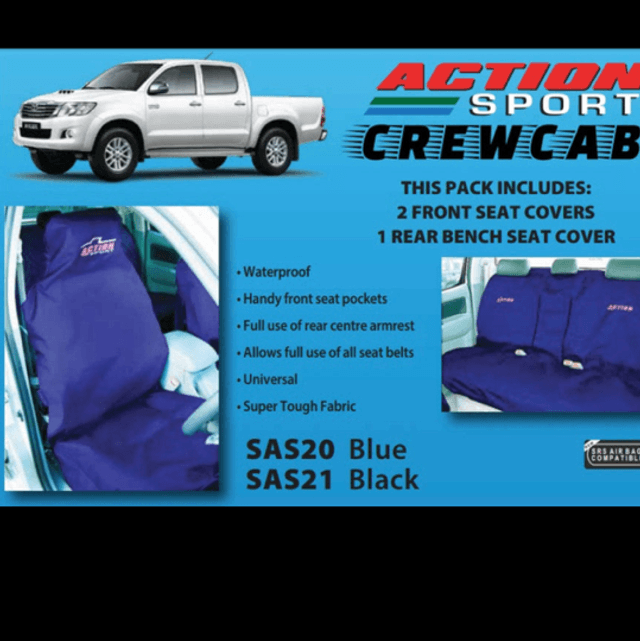 ACTION SPORT HEAVY DUTY 4x4 Seat Covers Waterproof CREWCAB SET