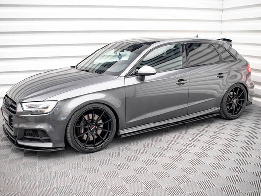 STREET PRO SIDE SKIRTS DIFFUSERS AUDI S3 SPORTBACK 8V FACELIFT (2016-2019)