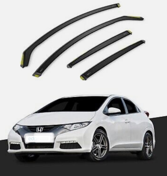 HONDA CIVIC MK9 2012-2016 5 Door Hatchback Wind Deflectors 4pc Tinted