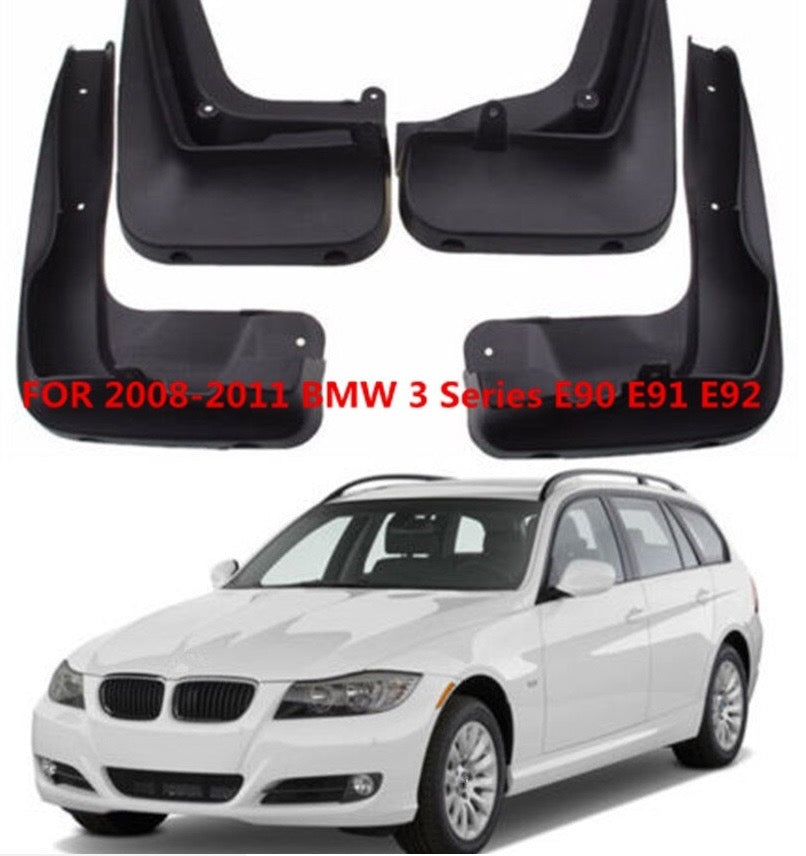 BMW E90 3 Series LCI Yrs 08-11 4pc Set Fitted Moulded Mudflaps