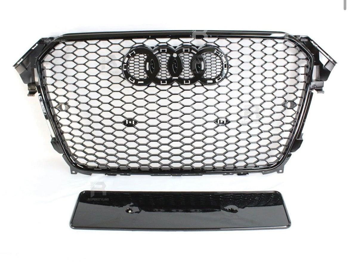 Audi A4 / S4 B8.5 2012-2016 RS4 Style Gloss Black Honeycomb Grill