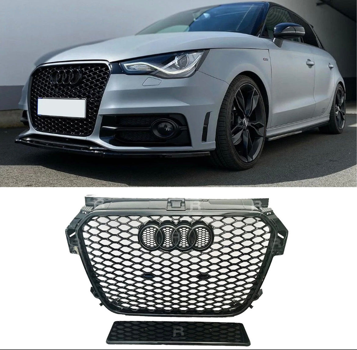 Audi A1/S1 2010-2014 8P RS1 Style Gloss Black Honeycomb Grille