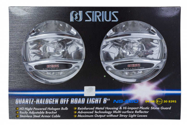 Pair Sirius 8'' Spot Lights Lamps 4x4 & Van Bull bar A Bar