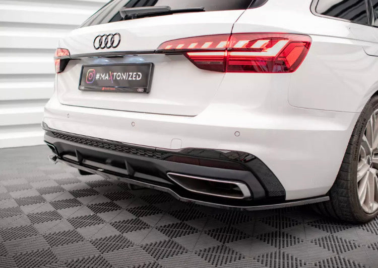 CENTRAL REAR SPLITTER (VERTICAL BARS) AUDI A4 S-LINE B9 FACELIFT (2019+