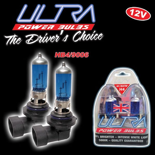 HB4 9006 ULTRA POWERBULBS XENON WHITE 5000K Pair