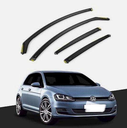 VW GOLF MK7 2012-2020 5 Door Hatchback Wind Deflectors 4pc Tinted