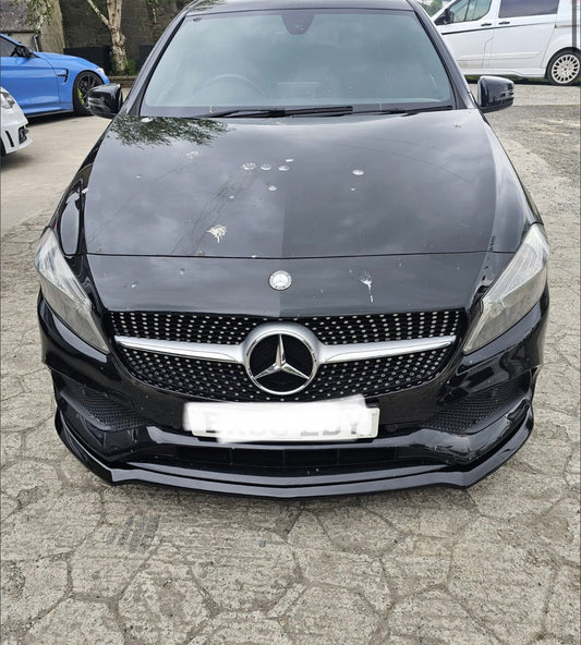 MERC A CLASS Amg W176 PRE / W176 FACELIFT GLOSS BLACK FRONT SPLITTER