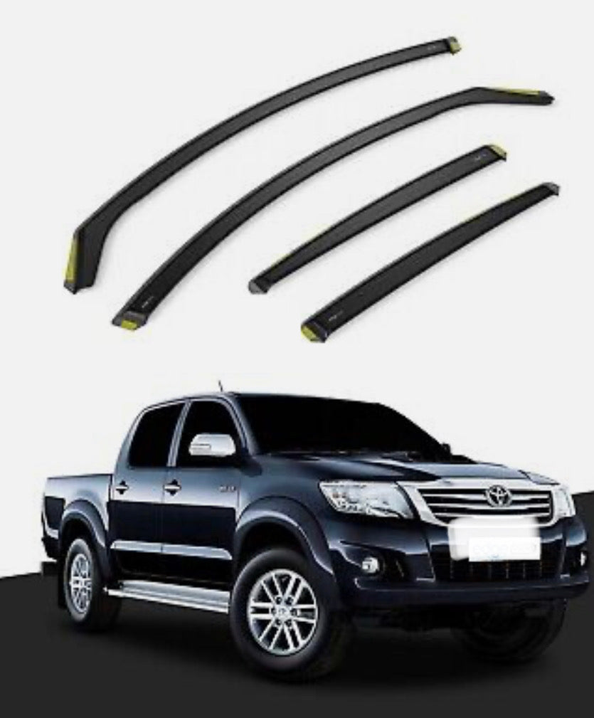 TOYOTA Hilux MK7 2005-2016 4 Door Pick Up Wind Deflectors 4pc Tinted