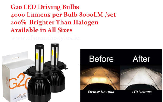 G20 Led Driving Headlight Bulbs Error Free H1 H3 H4 H7 H11 HB4 HB3 H8