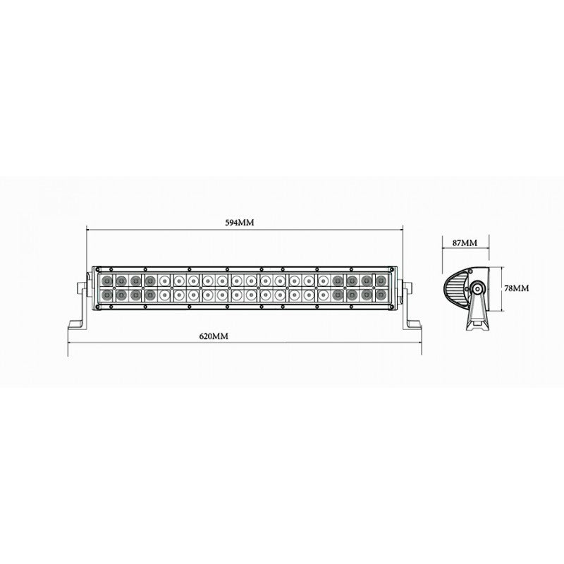 LED LIGHTBAR 630mm PANEL 40 LED FLOOD BEAM 12V & 24V