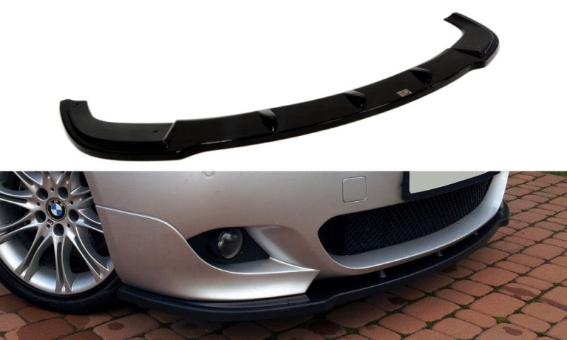 BMW E60 5 Series Yrs 03-10 Front Bumper Lip Gloss Black Only M Sport Fitment Maxton