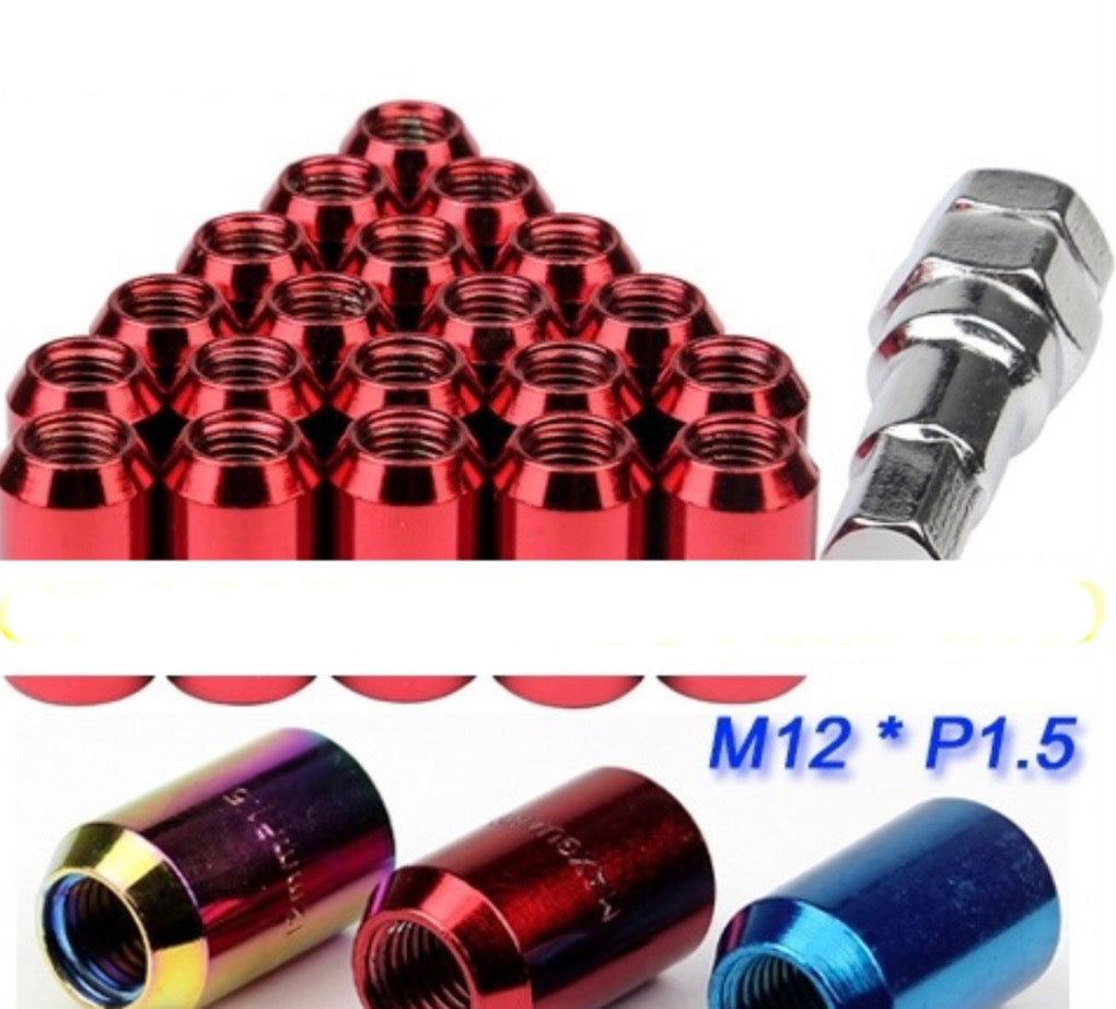 STEEL WHEEL LUG NUTS M12X 1.5 16PCS FOR HONDA FORD TOYOTA ALL COLOURS