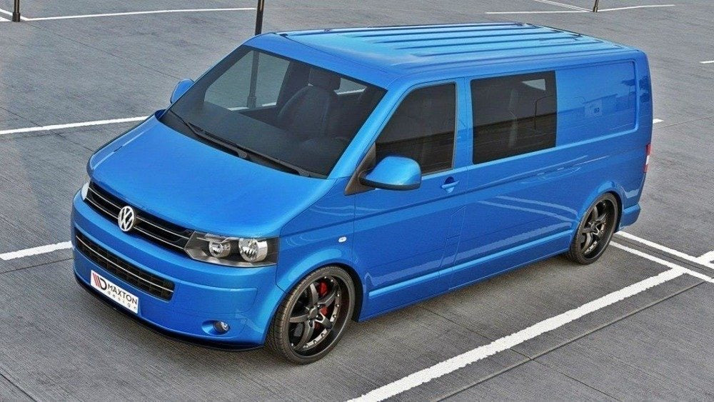 VW Transporter T5 facelift yrs 2011-2015 Maxton Front Bumper Lip Gloss Black