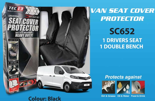 Heavy Duty Van Seat Cover Protector Set 1 Bench 1 Drivers Seat