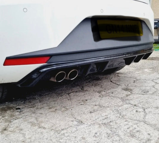 SEAT LEON MK3 FR REAR DIFFUSER 2012-2016 GLOSS BLACK