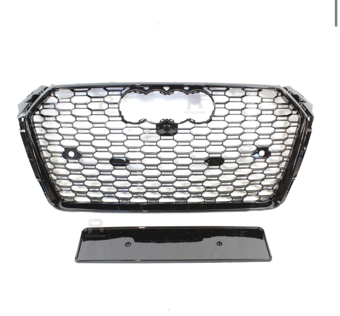 Audi A4 / S4 B9 2016-2019 Gloss Black RS4 Style Honeycomb Grill