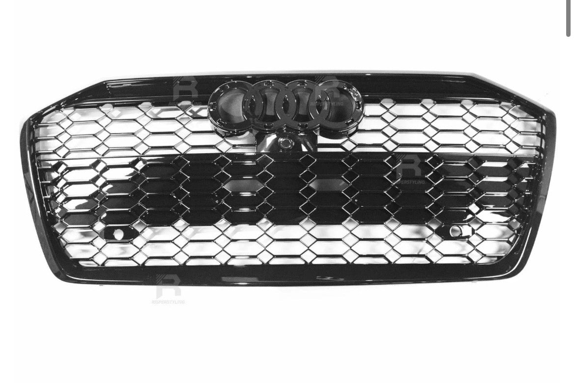 Audi A6 / S6 C8 2019+ Gloss Black RS6 Style Honeycomb Grill