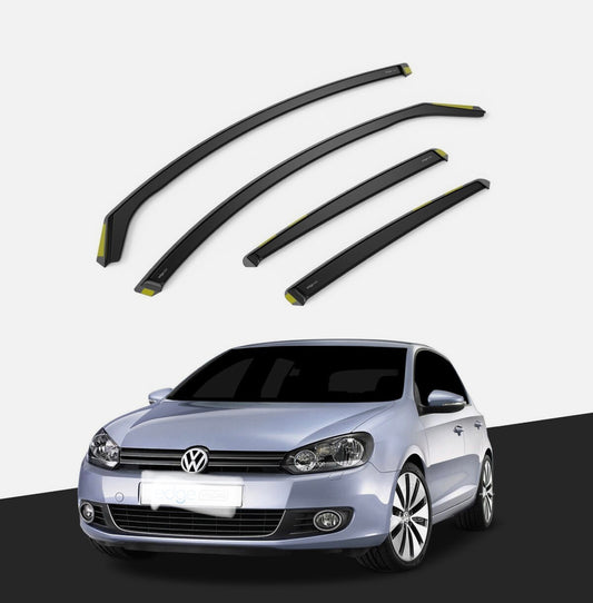 VW GOLF MK6 2008-2012 5 Door Hatchback Wind Deflectors 4pc Tinted