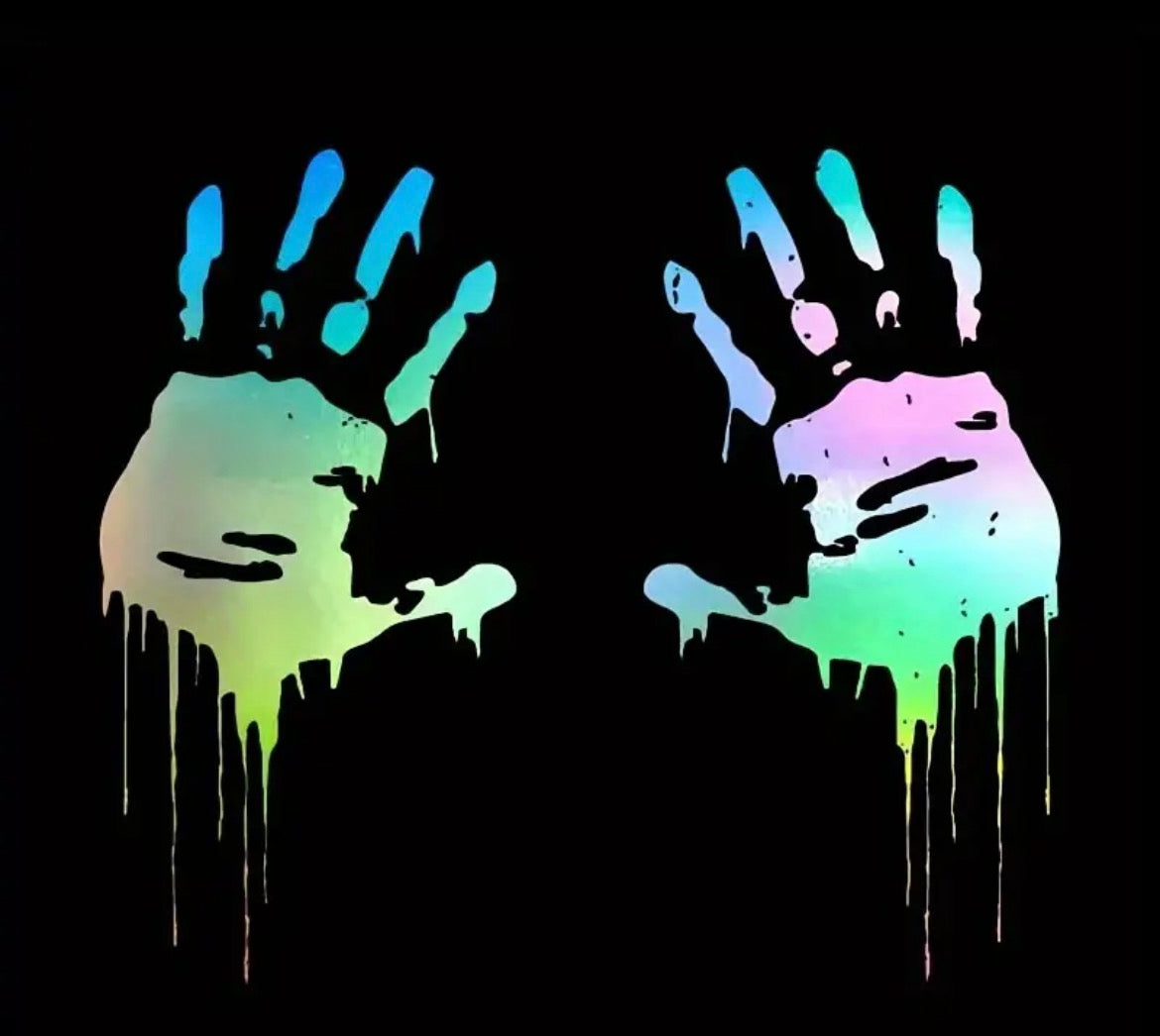 2 PCs Zombie Bloody Handprint Decal for Car