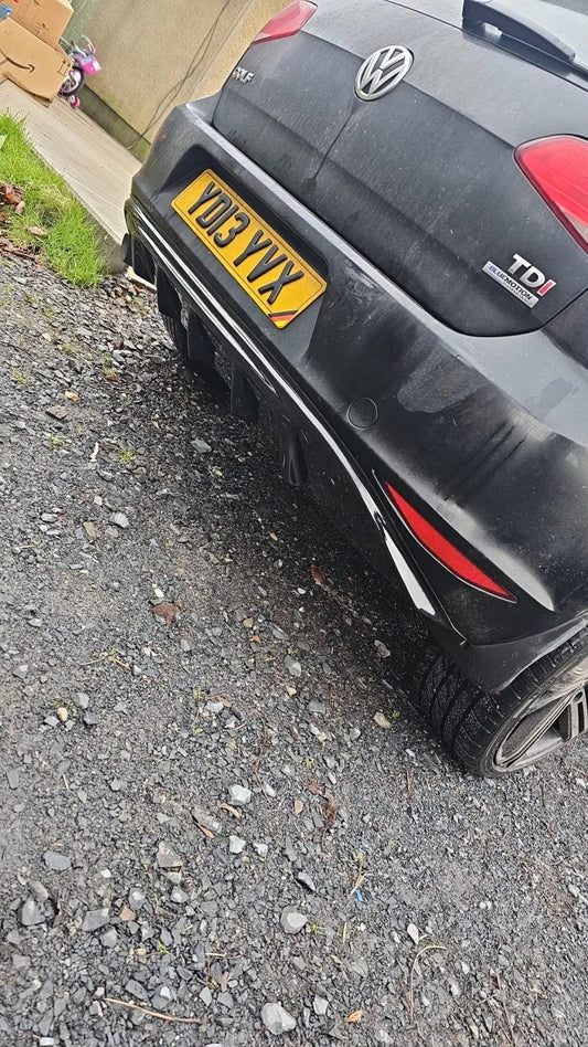 VW Golf MK7 STANDARD ONLY REAR DIFFUSER Gloss Black