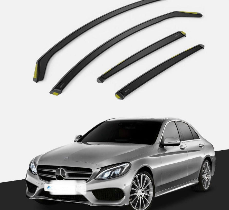 Mercedes C-Class W205 2014-2022 4 Door Saloon Wind Deflectors 4pc Tinted