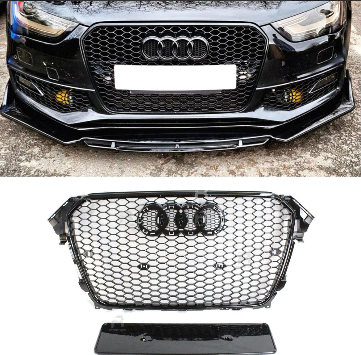 Audi A4 / S4 B8.5 2012-2016 RS4 Style Gloss Black Honeycomb Grill