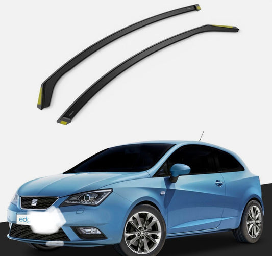 SEAT IBIZA MK4 6J 2008-2017 3 Door Coupe Wind Deflectors 2pc Tinted