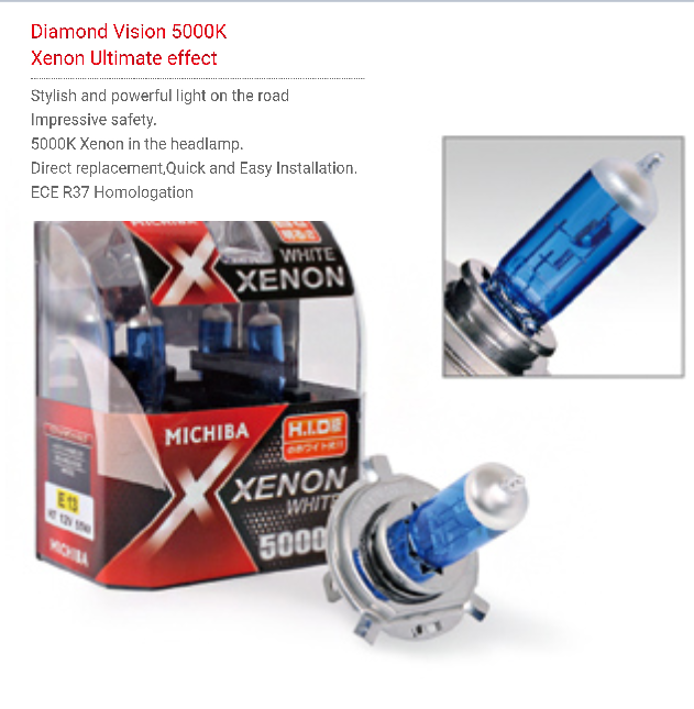 HB3 9005 12v 55w 5000K Diamond Vision Xenon Upgrade Bulbs