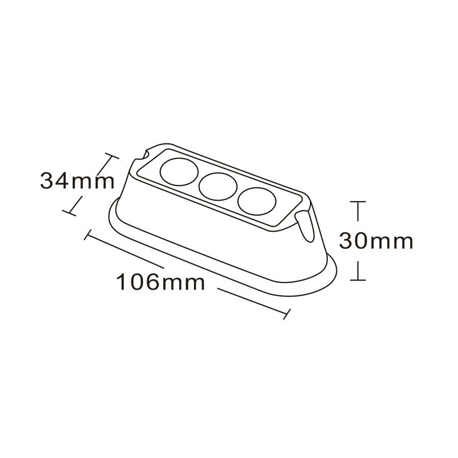 3 LED Strobe Grill Amber Truck Kamar 4x4 Agri Trailer Truck 12/24V